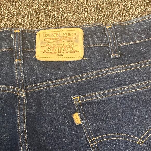 VTG Levis 540 Jeans Mens Blue Size 42x30 Leather Tab‎ Classic Straight Leg - Picture 7 of 10